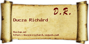 Ducza Richárd névjegykártya